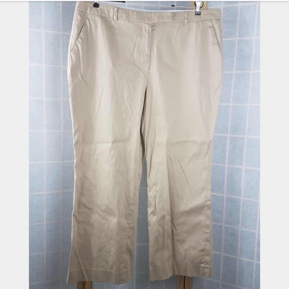 Talbots Womens Heritage Beige Pants Plus Size 20